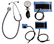 Ciśnieniomierz pediatryczny Babyphone rozłożony cały zestaw - stetoskop, 3 mankiety